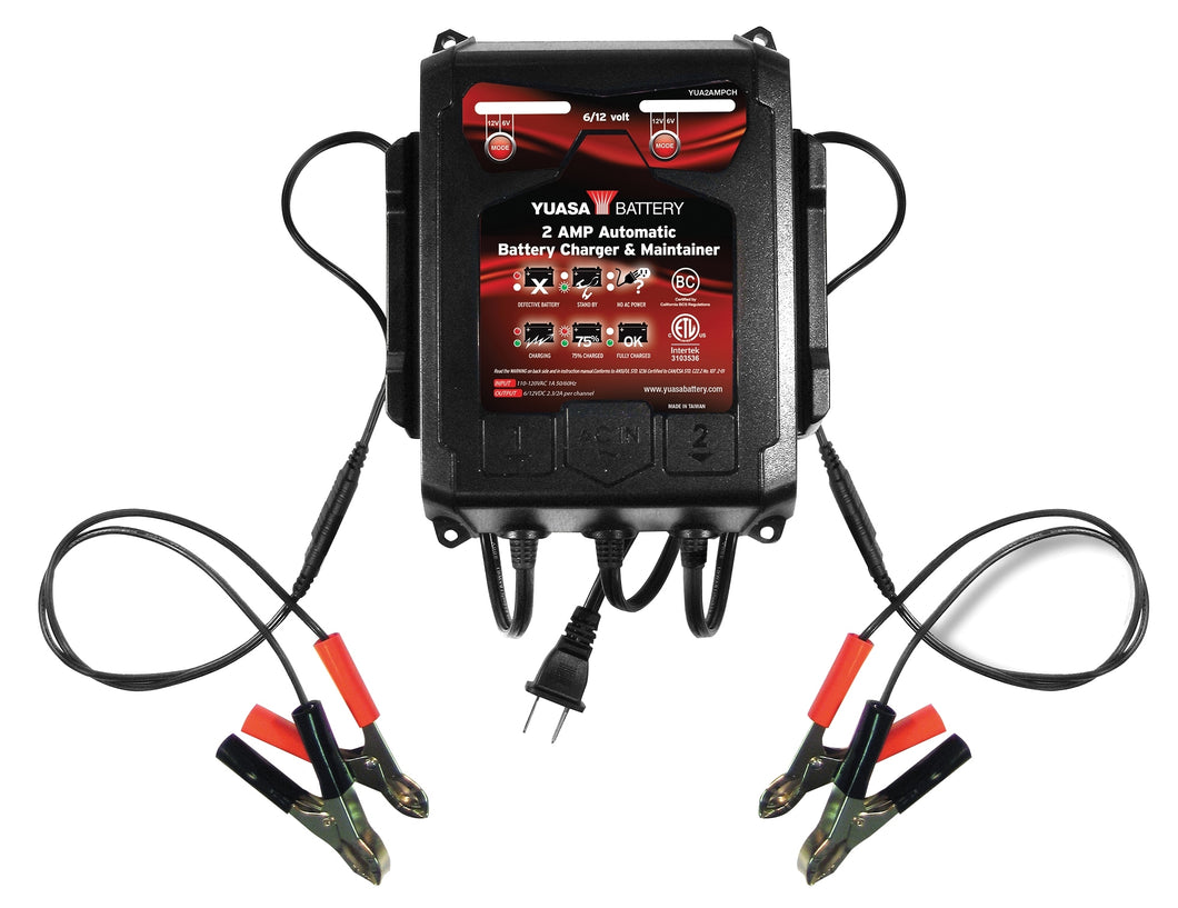 Battery Charger / Maintainer 6 / 12V Dual Bank 2 Amp Yua2Ampch Charge 2 At Once