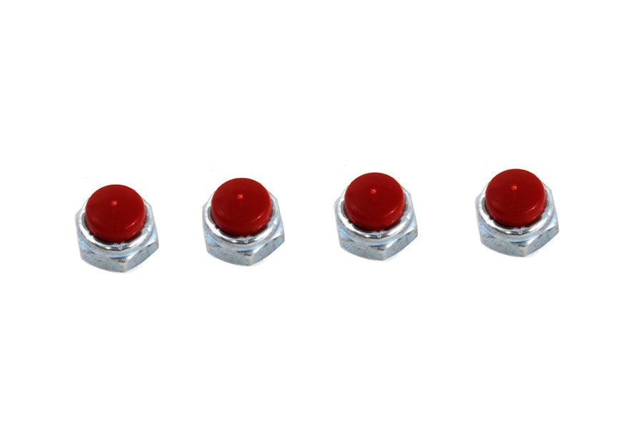 Replica Red Rocker Arm Nut Set Zinc Plated 1966 / 1984 FL 1971 / 1984 FX 1980 / 1983 FLT 1982 / 1983 FXR 1957 / 1985 XL