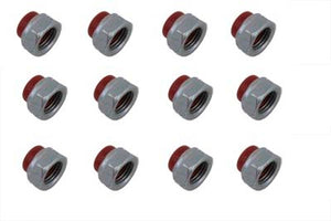Replica Red Rocker Arm Nut Set Zinc Plated 1966 / 1984 FL 1971 / 1984 FX 1980 / 1983 FLT 1982 / 1983 FXR 1957 / 1985 XL