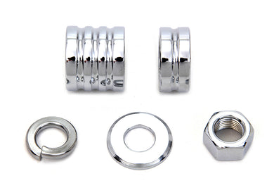 Front Axle Spacer Kit Groove Style Chrome 2000 / 2006 FLSTF Front Fitment
