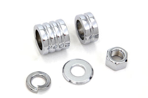 Front Axle Spacer Kit Groove Style Chrome 2000 / 2006 FLSTF Front Fitment