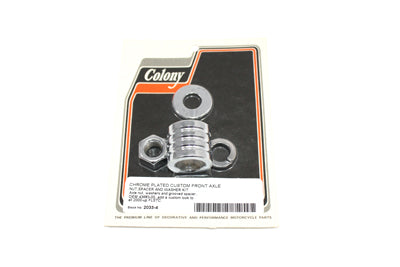 Front Axle Spacer Kit Groove Style Chrome 2000 / 2006 FXSTD Front Fitment