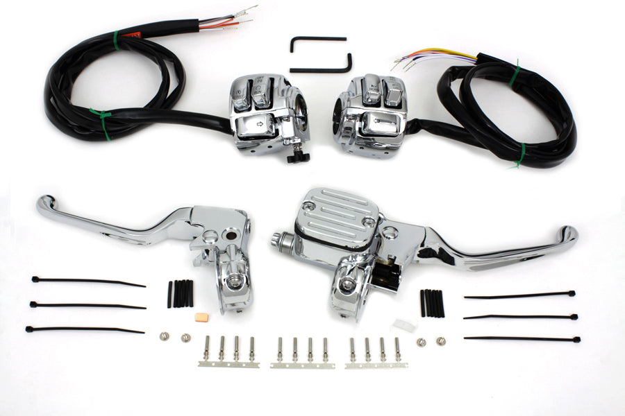 Chrome Handlebar Control Kit 1996 / 2006 FXST 1996 / 2006 FLST 1996 / 2006 FXD 1996 / 2003 XL