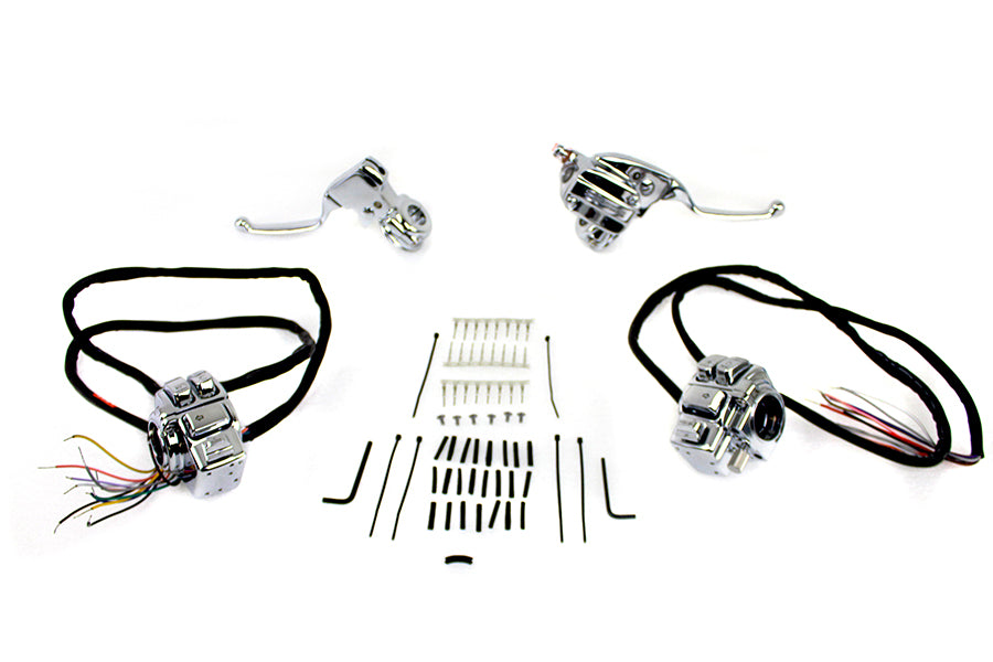 Chrome Handlebar Control Kit 2008 / 2013 FLHT 2008 / 2013 FLHR 2008 / 2013 FLHX