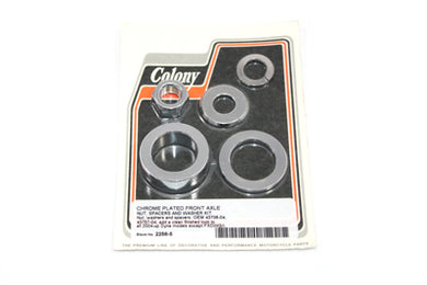 Front Axle Spacer Kit Smooth Style Chrome 2004 / 2005 FXD Front Fitment