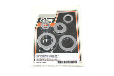 Front Axle Spacer Kit Smooth Style Chrome 2004 / 2005 FXD Front Fitment