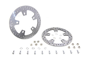 11.8 Drilled Front Brake Disc Set Stainless Steel 2014 / UP FLT with 5 or 10 spoke cast wheel only