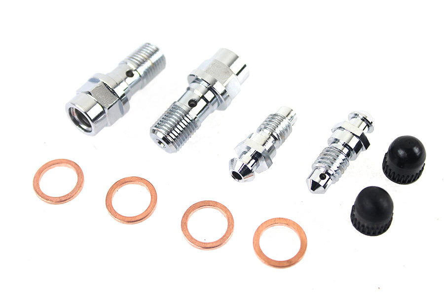 FLT Front Caliper Bleeder Screw Kit Chrome 2008 / UP FLT 2008 / UP FLHT 2008 / UP FLTR