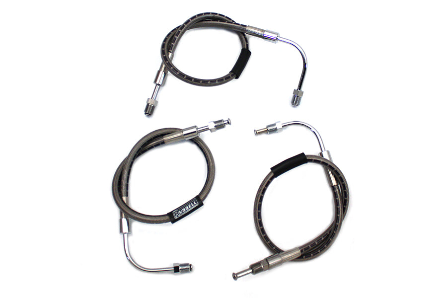 Stainless Steel Front Brake Hose 3 Piece 1978 / 1979 XL 1978 / 1979 XLCH 1977 / 1979 FX 1977 / 1979 FXE 1977 / 1979 FXEF