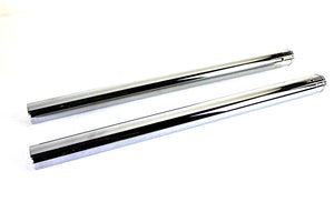 Chrome Fork Tube Set Stock Length 1984 / 1996 FLT 1984 / 1996 FLHT 1984 / 1999 FXST 1984 / 1999 FXSTC 1986 / 1999 FLST 1986 / 1999 FLSTF 1986 / 1999 FLSTN 1993 / 1999 FXDWG 1985 / 1986 FXWG 41mm