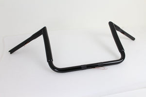 12" Black ChiZeled Z-Bar Handlebar without Indents 2014 / UP FLH 2014 / UP FLHX 2014 / UP FLHTCUTG 2014 / UP FLHTK