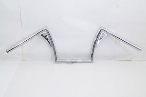 10" Z-Bar Handlebar with Wiring Indents and Holes Chrome