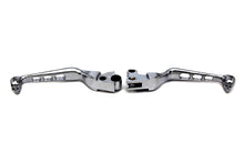 Load image into Gallery viewer, Chrome Contour Drilled Hand Lever Set with Skull Ends 1996 / 2003 XL 1996 / 2017 FXD 1996 / 2014 FLST 1996 / 2014 FXST 1996 / 2007 FLT