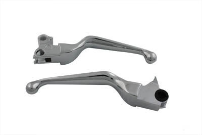 Chrome V-Cut Hand Lever Set 2008 / 2014 FLST 2008 / 2014 FXST 2008 / 2014 FXD