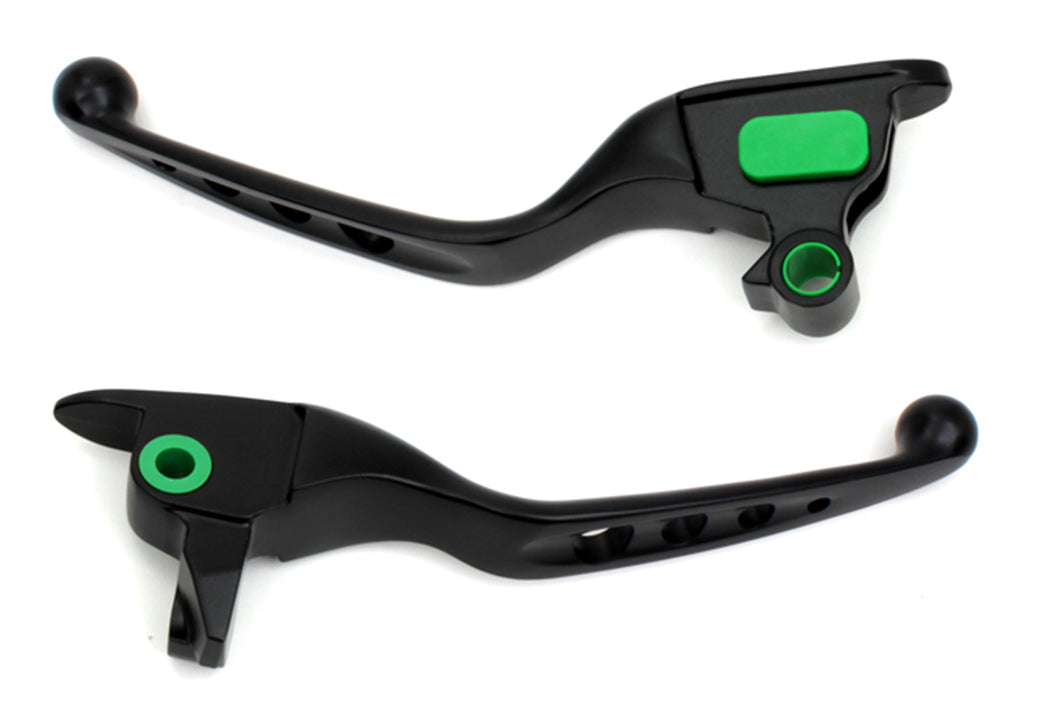 Black Drilled Hand Lever Set 2008 / 2013 FLT