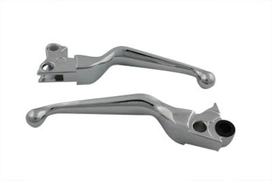 Chrome V-Cut Hand Lever Set 1996 / 2007 FLST 1996 / 2007 FXST 1996 / 2007 FXD 1996 / 2003 XL