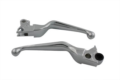 Chrome V-Cut Hand Lever Set 1996 / 2007 FLST 1996 / 2007 FXST 1996 / 2007 FXD 1996 / 2003 XL