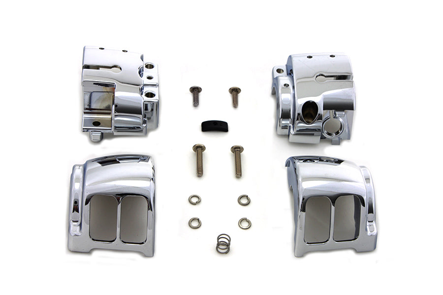 Handlebar Control Switch Housing Kit Chrome 2011 / UP FXST without cruise control2011 / UP FLST without cruise control2012 / 2017 FXD without cruise control2014 / UP XL without cruise control
