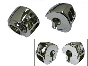 Handlebar Control Switch Housing Kit Chrome 2011 / UP FXST without cruise control2011 / UP FLST without cruise control2012 / 2017 FXD without cruise control2014 / UP XL without cruise control