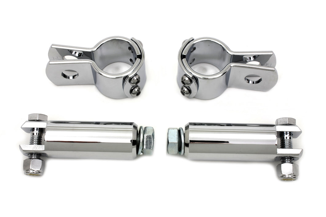 Chrome Footpeg Mount Kit 0 /  Custom application to attach to 1-1/4