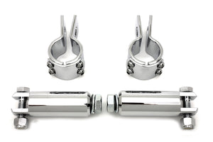 Chrome Footpeg Mount Kit 0 /  Custom application to attach to 1-1/4" engine bar for male pegs"