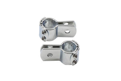 Chrome 1 Footpeg Mount Clamp Set 0 /  Custom application utilizes a 3/8 mounting hole