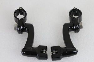 Highway Bar Footpeg Mount Set Black 0 /  Custom application for 1-1/4" bars"