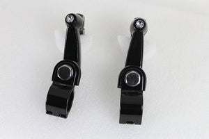 Highway Bar Footpeg Mount Set Black 0 /  Custom application for 1-1/4" bars"