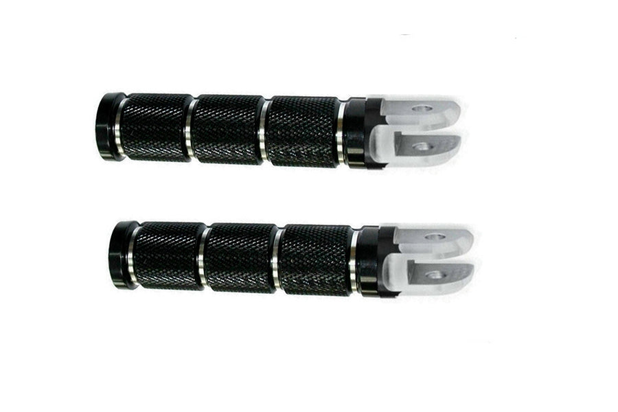 Black Retro Rider Footpeg Set 0 /  All models with male mounting