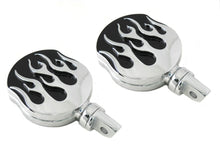 Load image into Gallery viewer, Chrome Flame Style Highway Bar Footpeg Set 0 /  All models with female mounting block