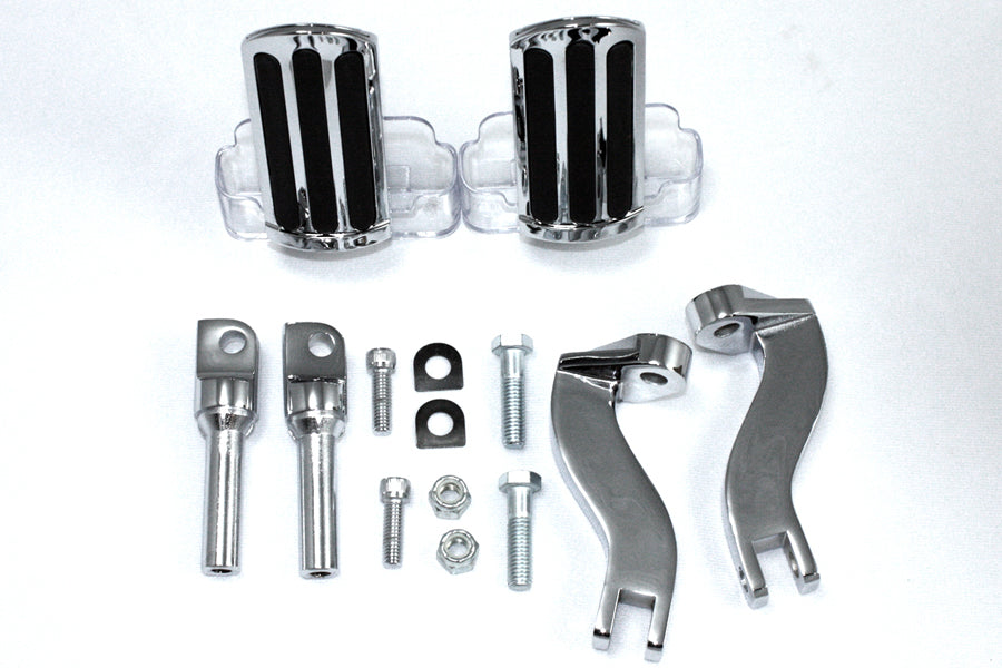 Rail Style Adjustable Footpeg Kit Chrome 1993 / UP FLT