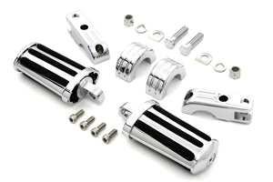 Chrome Railer Style Footpeg Set 0 /  All models with 1-1/4" engine bars"