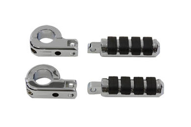 Chrome Engine Bar Footpeg Mount Kit with Footpegs 0 /  Custom application for use on 1-1/4