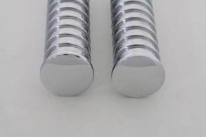 Chrome Light Grooves Footpeg Set 0 /  All models with female mounting block