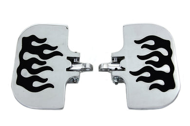 Passenger Mini Footboard Set with Flame Design 0 /  Custom application with female mounting blocks