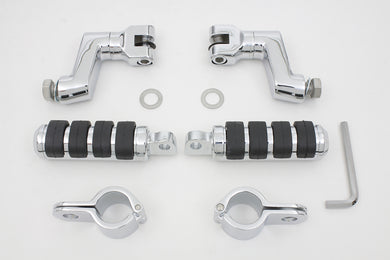 Chrome Offset Footpeg Kit 0 /  Custom application for 1-1/8 bar