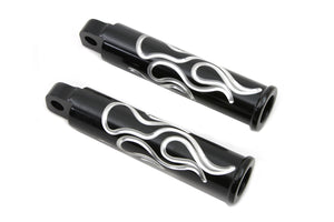 Black Flame Style Footpeg Set 0 /  All models with female mounting block