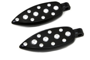Black Teardrop Style Footpeg Set 0 /  All models with female mounting block
