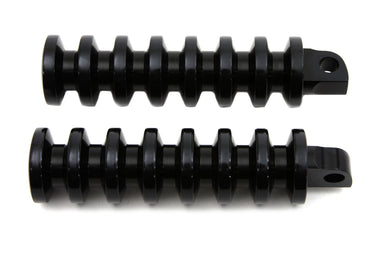 Black Grooved Footpeg Set 0 /  All models with female mounting block.