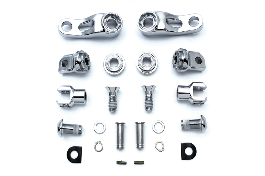 Adjustable Passenger Footpeg Mount Kit Chrome 0 /  Custom all models with male mount style passenger footpegs