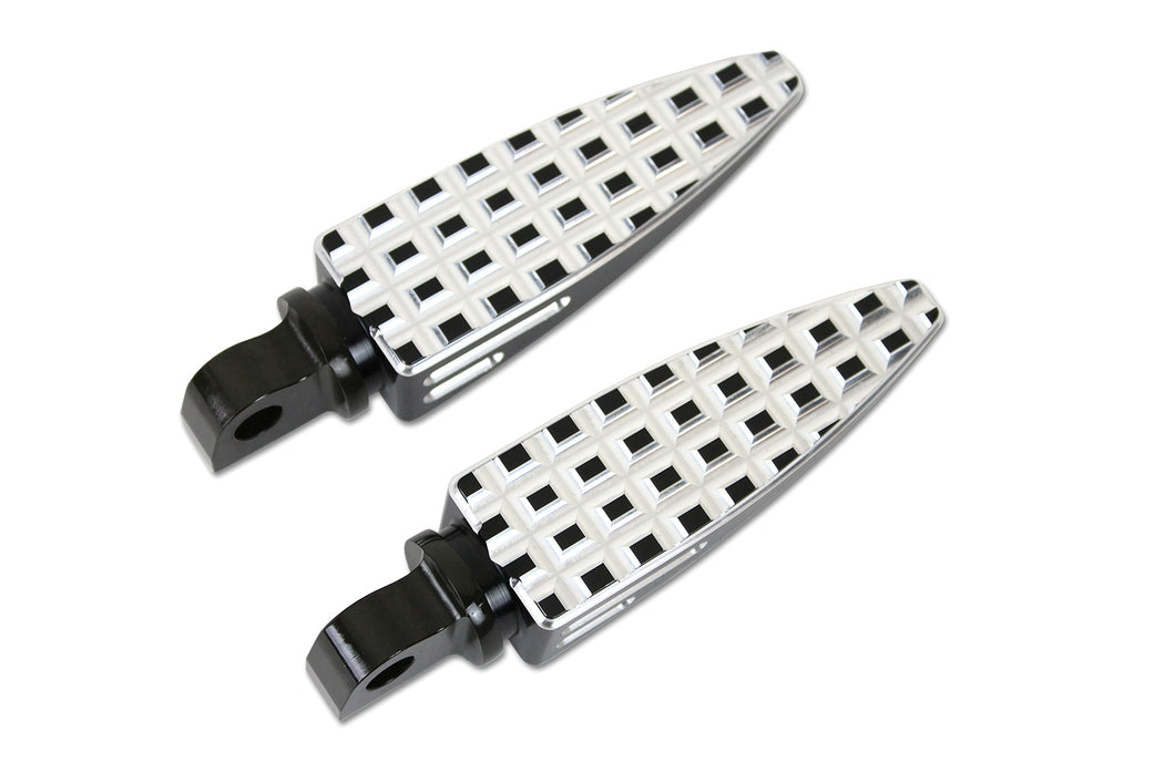 Black Adjustable Footpeg Set with Silver Highlights 0 /  Custom application