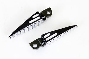 Black Adjustable Footpeg Set with Silver Highlights 0 /  Custom application