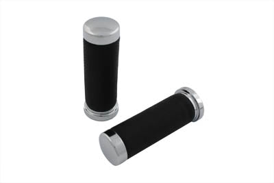 Pebble Style Grip Set with Chrome End Caps 1974 / 1984 FL 1974 / 1984 FX 1974 / UP XL 1984 / UP FXST 1986 / UP FLST 1982 / 1994 FXR 1982 / 1994 FXR 1991 / 2017 FXD 1979 / 2007 FLT 1979 / 2007 FLT