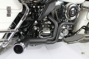 FLT Offset Megaphone 2:1 Exhaust Black with Chrome Tip 1985 / 2005 FLT