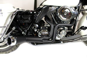 FLT Offset Megaphone 2:1 Exhaust Black with Chrome Tip 1985 / 2005 FLT