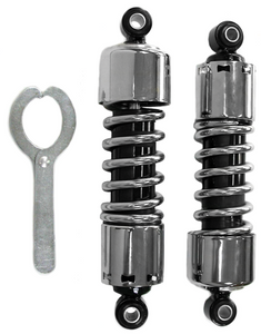 Shock Absorbers Premium 12" Chrome 73-86 Big Twin 4 Spd (Except St) Short Style Spring Covers