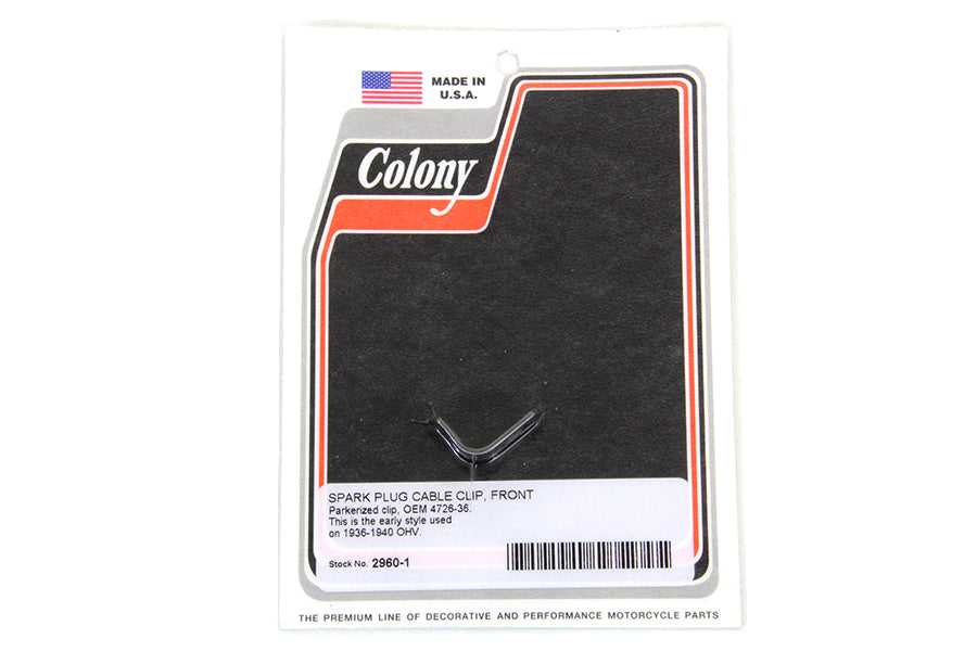 Parkerized Spark Plug Cable Wire Clip 1936 / 1940 EL