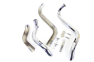 Straight Down Drag Pipe Set Chrome with Heatshields 1986 / 2017 FXST