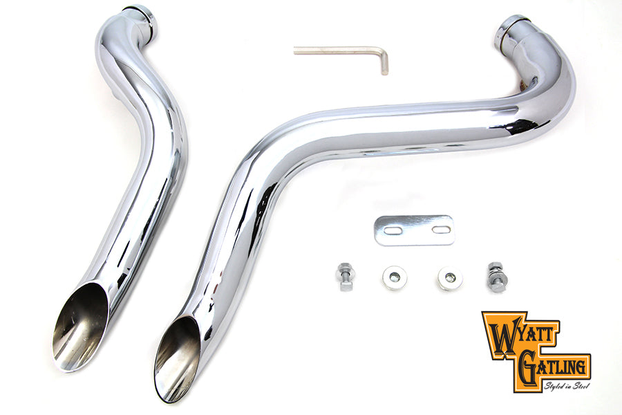 Wyatt Gatling Down Draft Exhaust Header Set 1986 / 2017 FXST 1986 / 2017 FLST 1991 / 2017 FXD 1986 / 2013 XL with Forward Controls only.