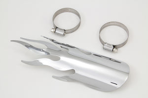 Chrome Flame Heat Shield 0 /  Custom application for 2-1/4" pipes"